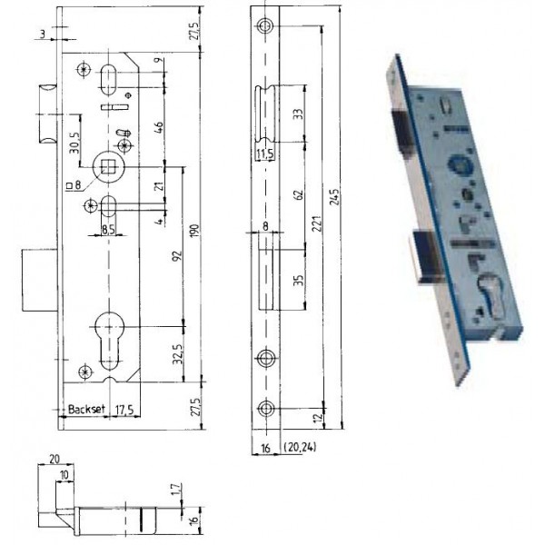 Euro Cylinder Mortice Lock